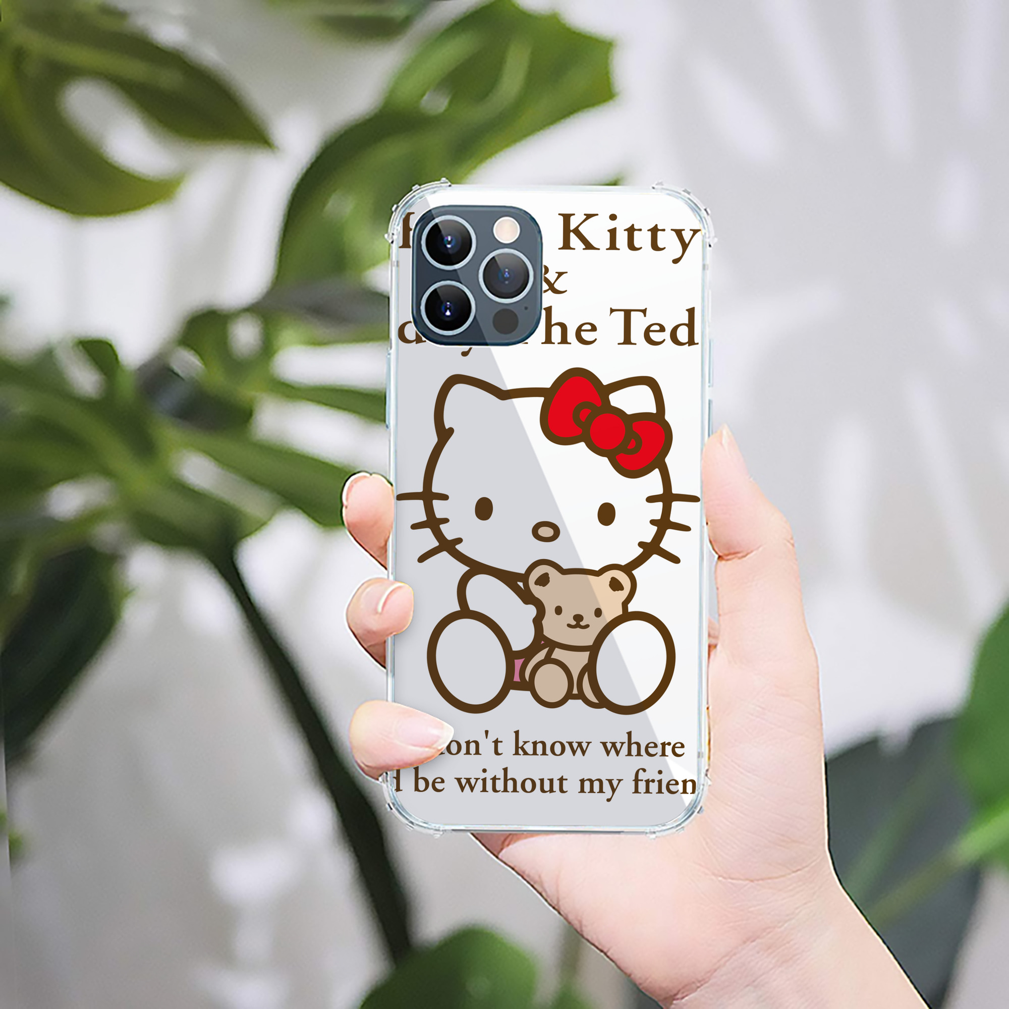 （画像用） Hello Kitty ハローキティ 【iPhone 12シリーズ対応】透明スマホケース（クリアソフトケース）